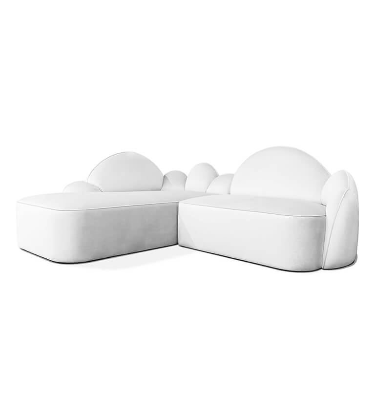 Canapé forme nuage blanc