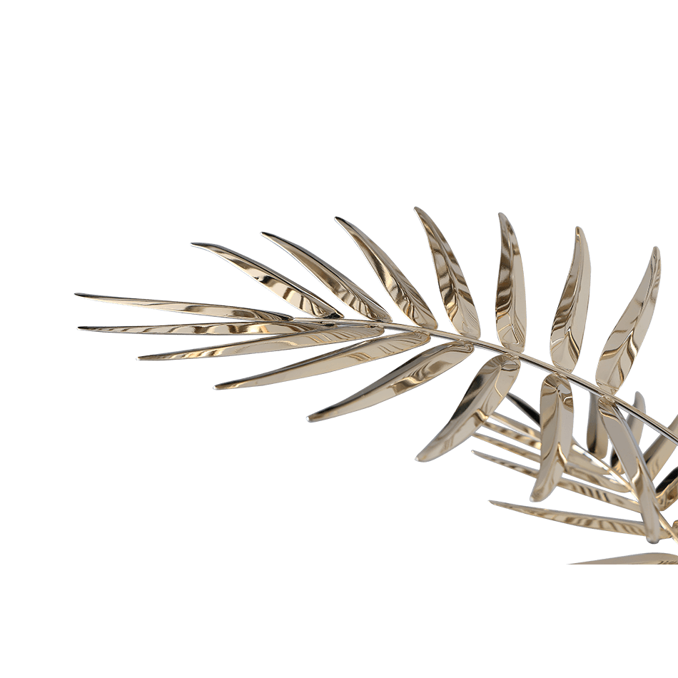 Luminaire en forme de palmier avec base carrée en marbre — détail 6