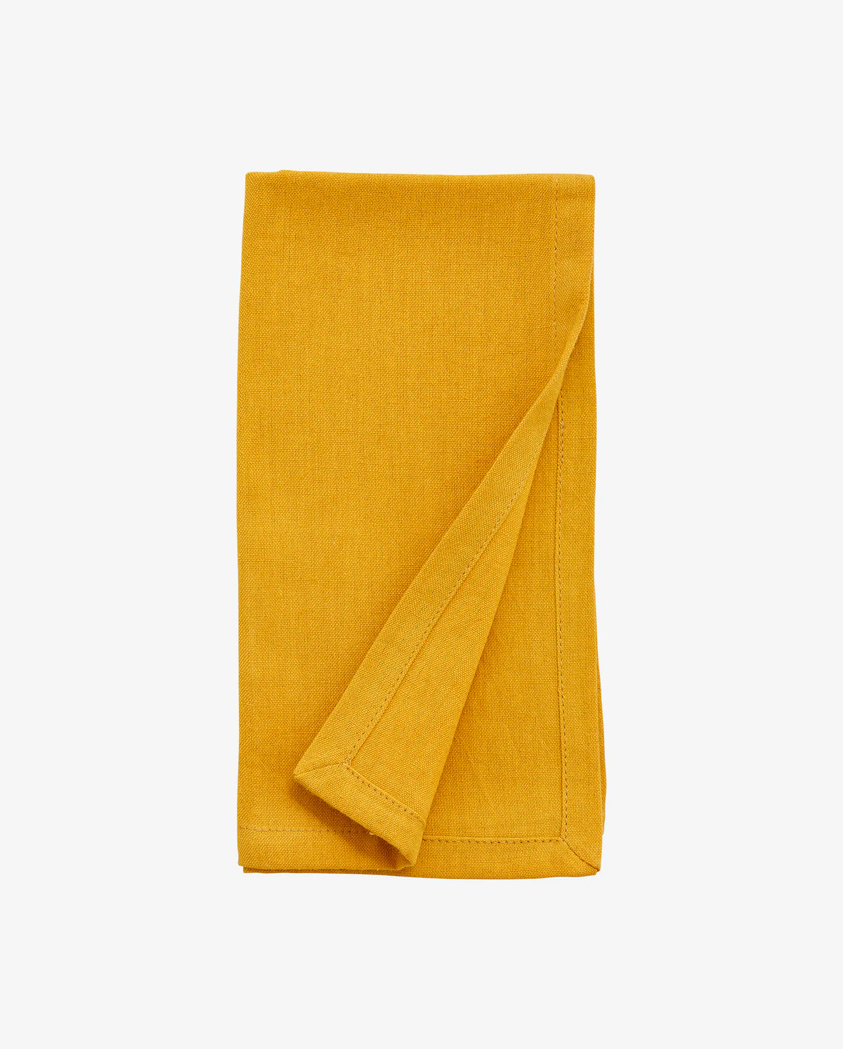 Lot de 4 serviettes de table avec ourlet moutarde