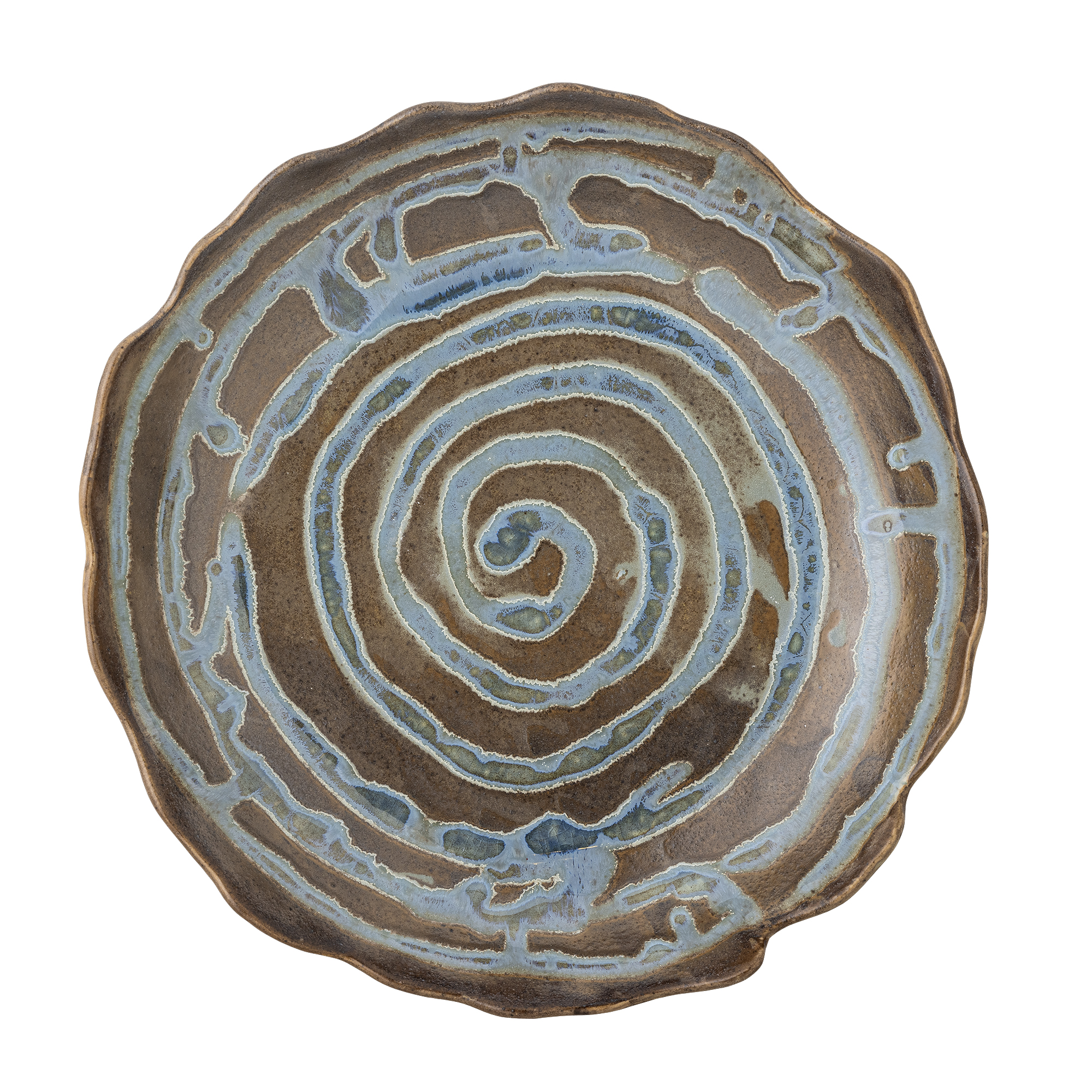 Plateau Marjorie en grès - Coloris bleu — détail 4