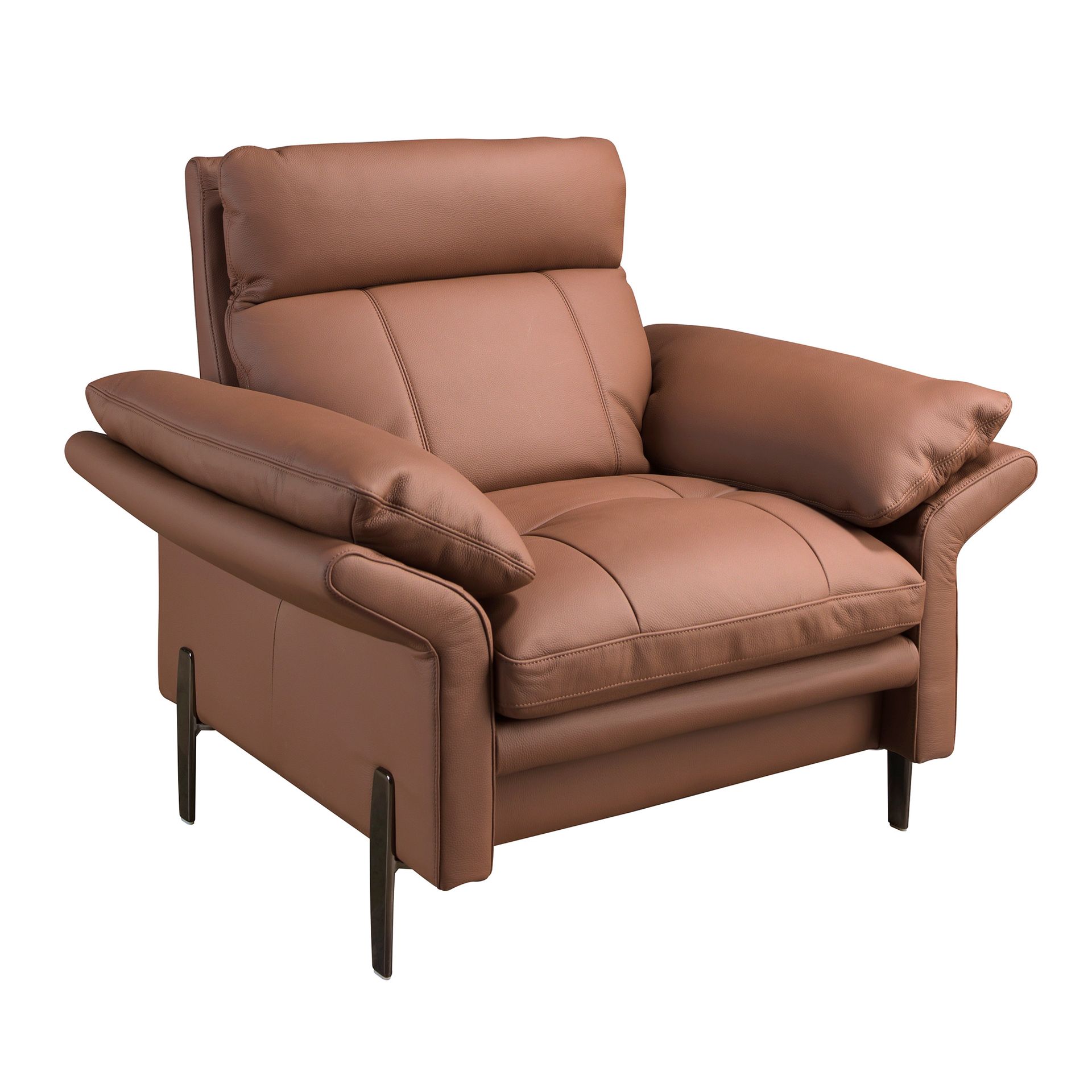 Fauteuil en cuir marron