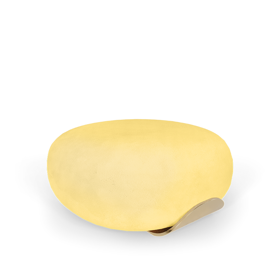 Tabouret rond en velours jaune