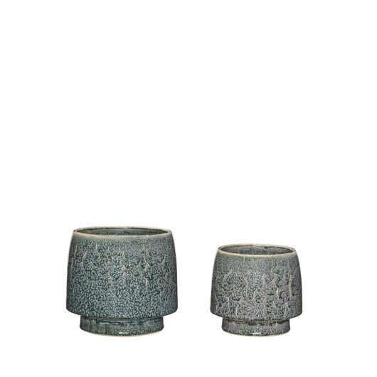Set de 2 pots à fleurs bleu pétrole — détail 5