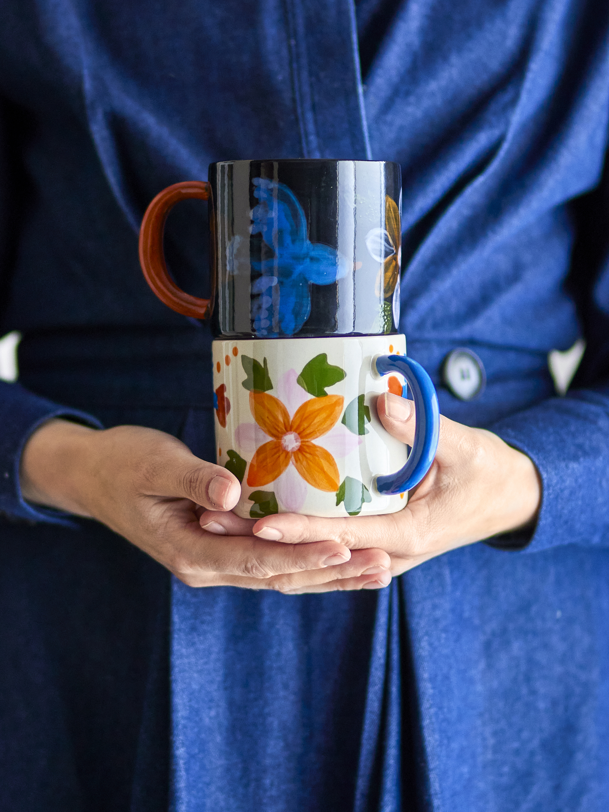 Lot de 2 tasses Maricala en grès — Coloris multicolore