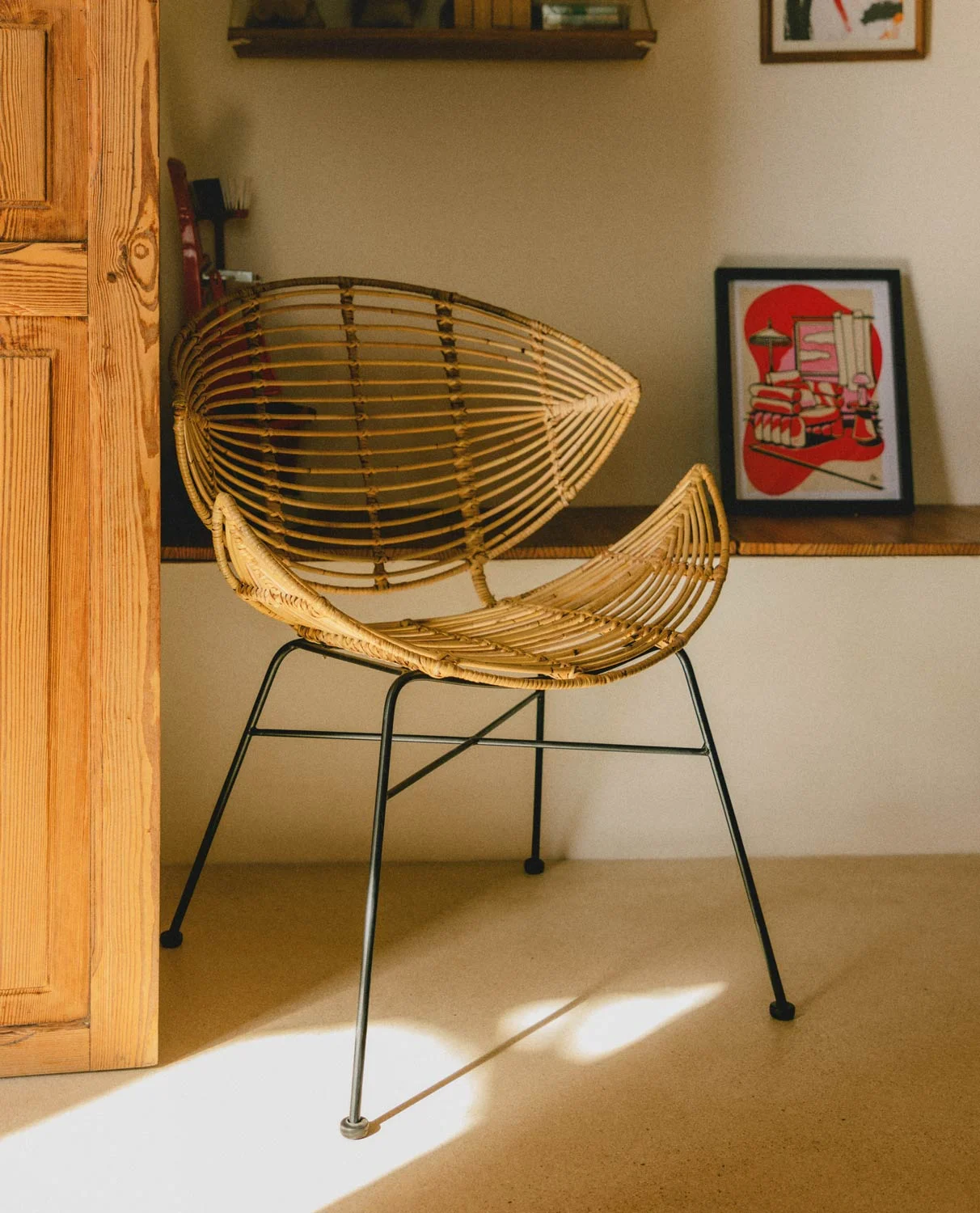 Chaise de salle à manger en rotin naturel