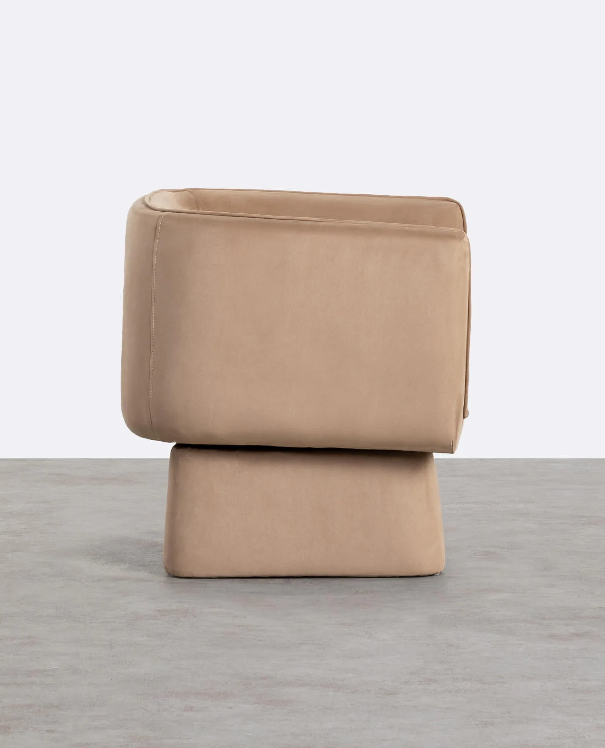 Fauteuil pivotant en tissu doux marron clair — détail 5