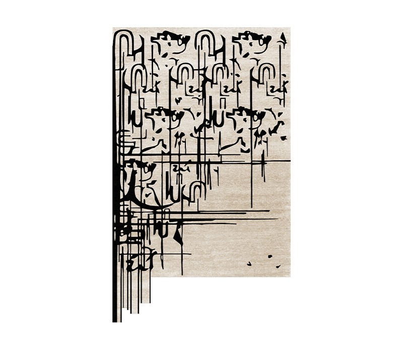 Tapis rectangulaire Black Ink