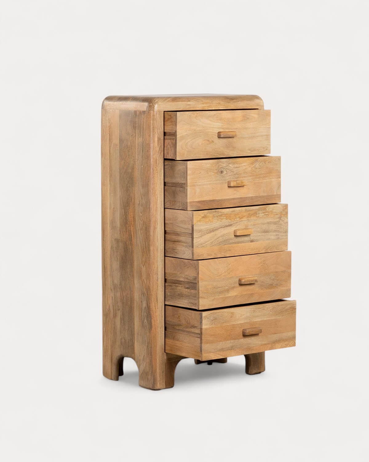 Commode avec 5 tiroirs 70x40 cm en bois de manguier Reichel — détail 4