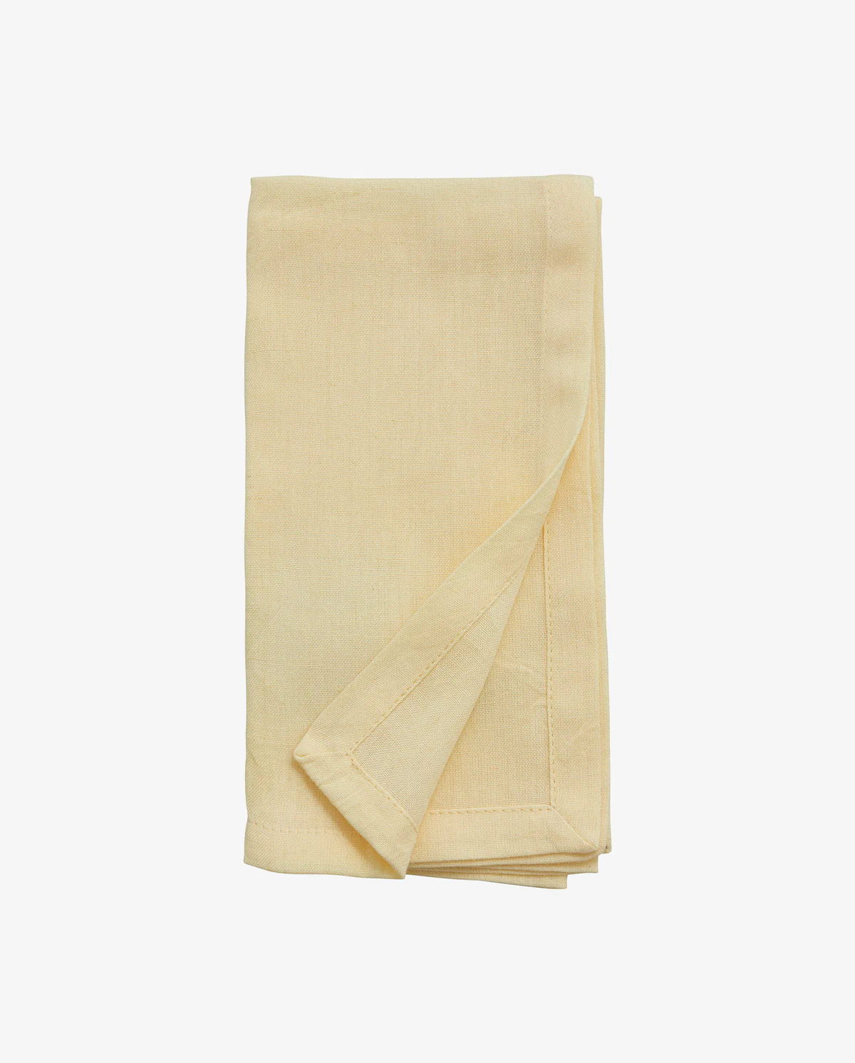 Lot de 4 serviettes de table avec ourlet jaune pâle