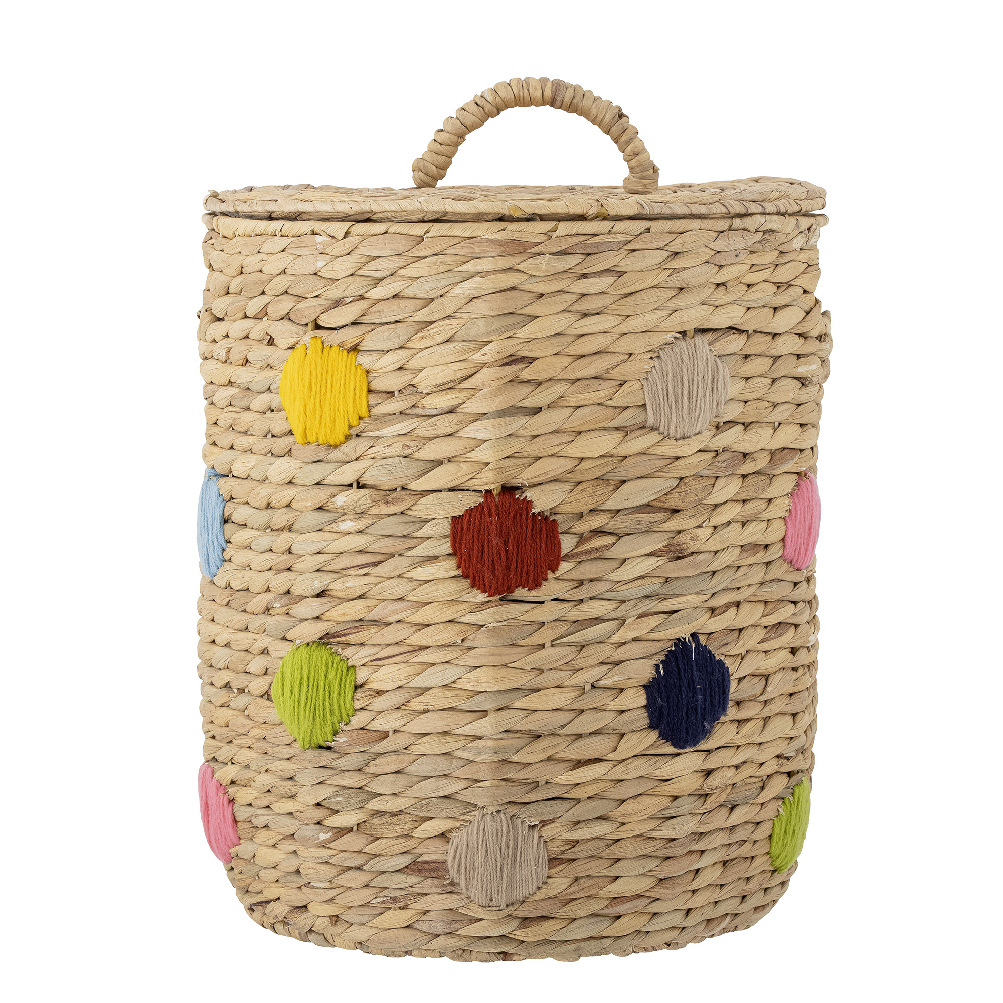 Panier de rangement à pois avec couvercle