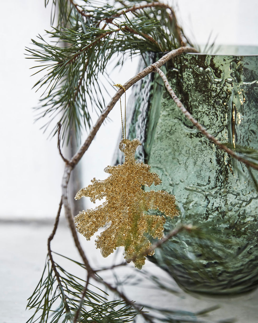 Lots de 3 décorations à suspendre en paillettes doré