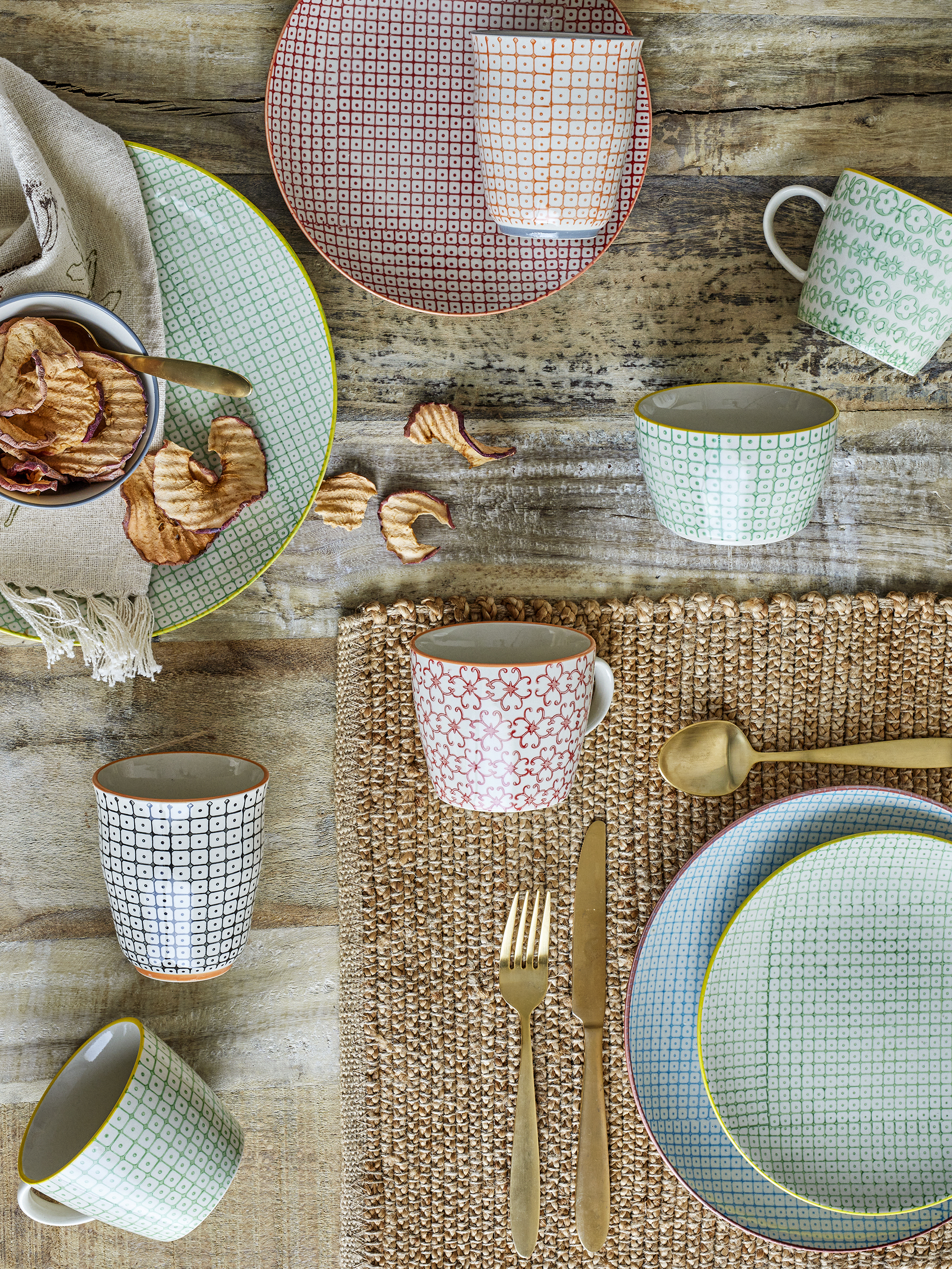 Assiette Carla en grès — Coloris multicolore