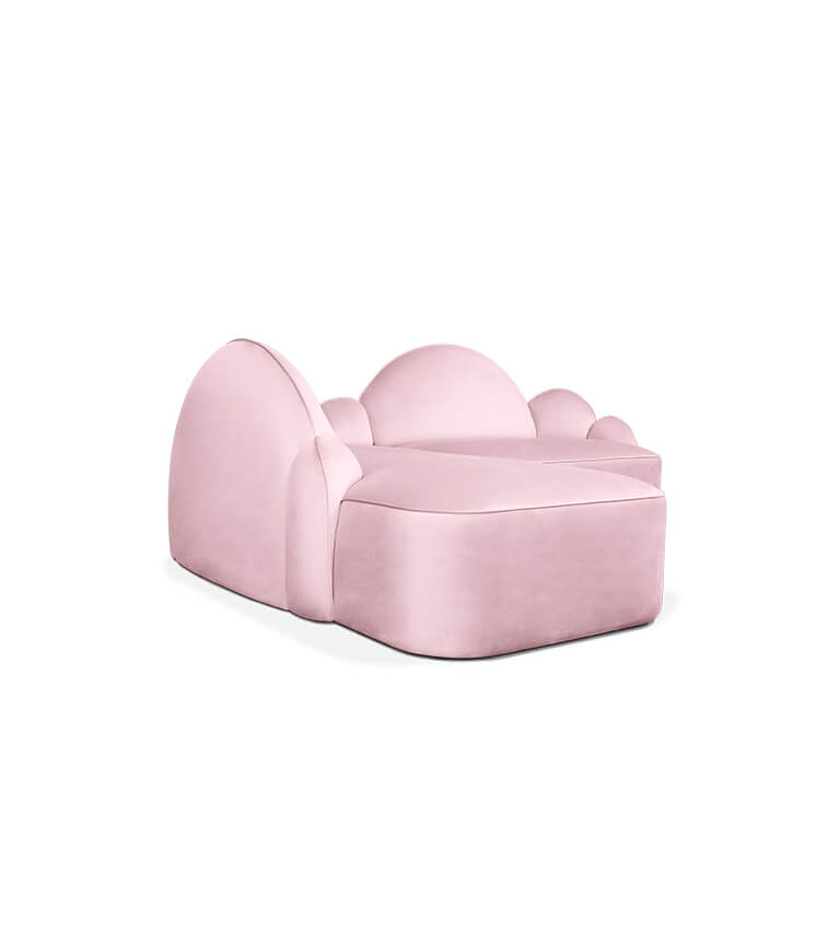 Canapé forme nuage rose — détail 3