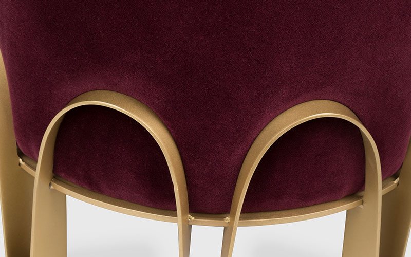 Tabouret rembourré en velours de coton — détail 4