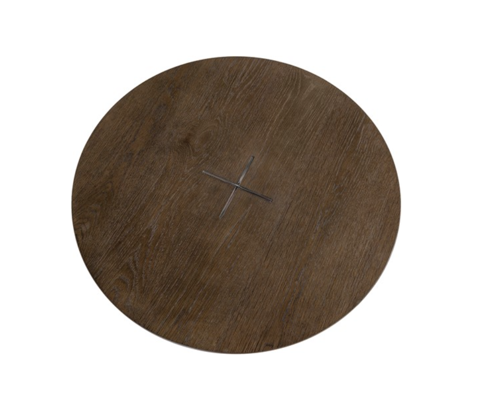 Table à manger haute avec plateau en chêne plaqué — détail 3
