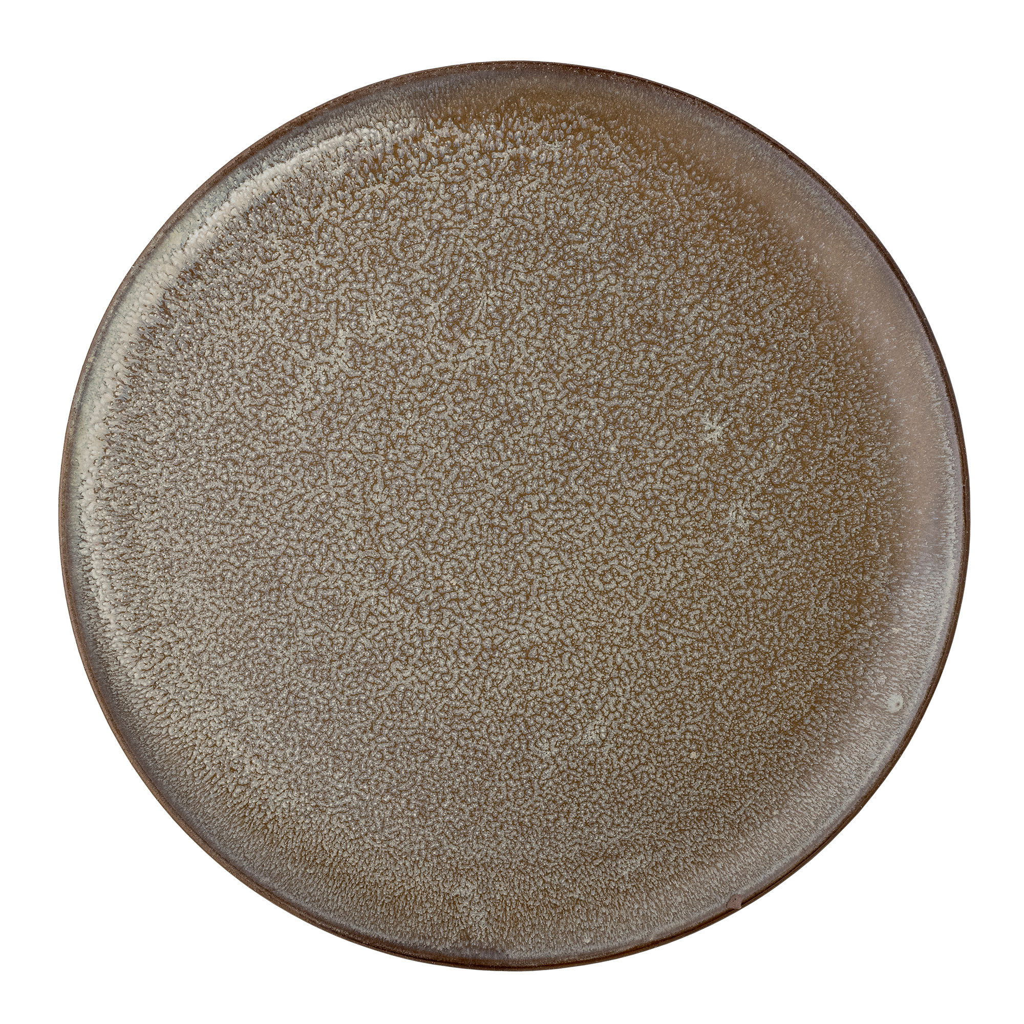 Lot de 4 assiettes plates avec aspect sablé marron