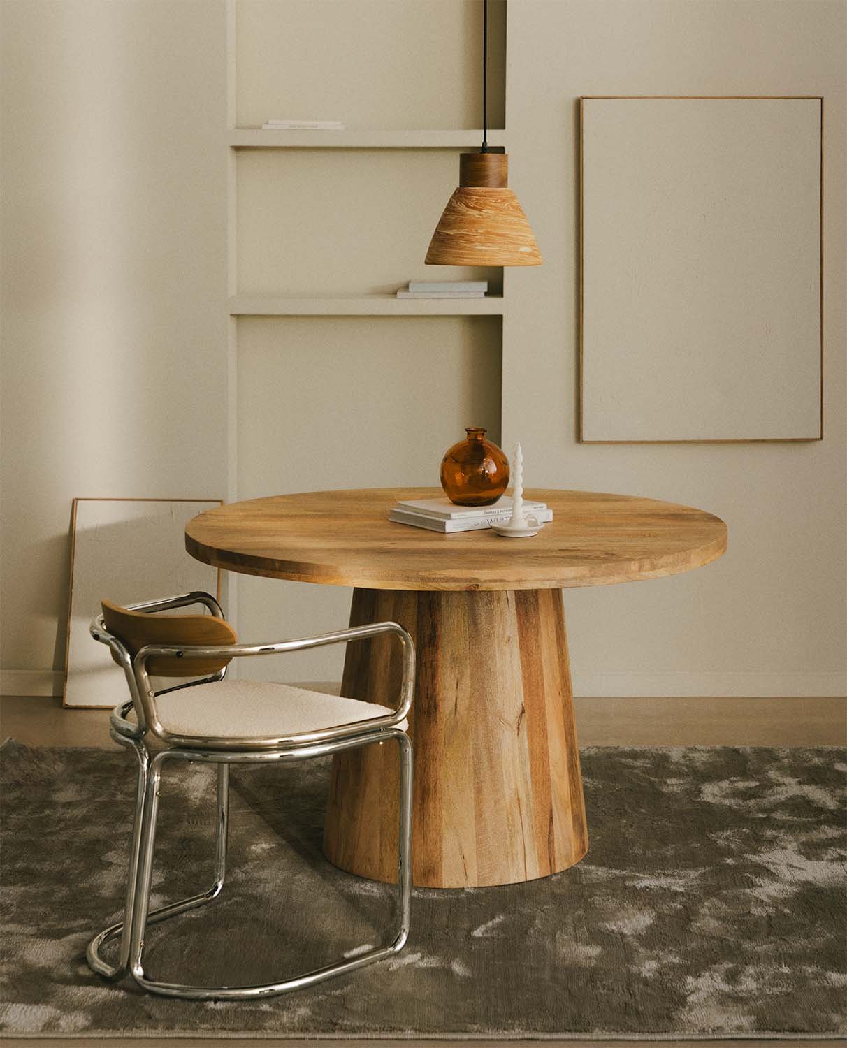 Table de salle à manger ronde en bois de manger