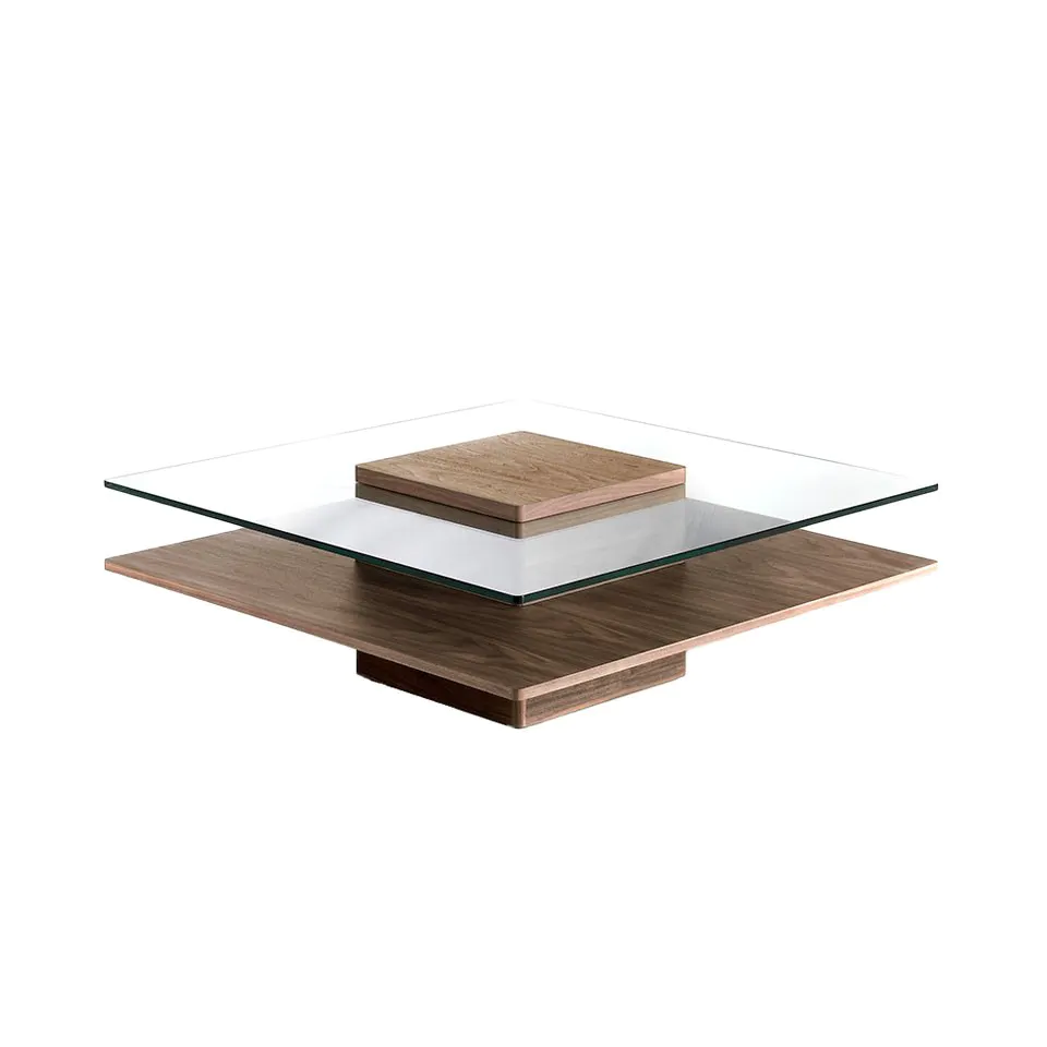 Table basse en bois et verre trempé — détail 6