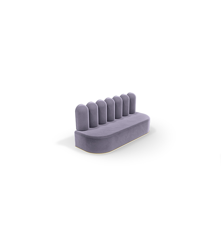 Canapé de forme organique violet