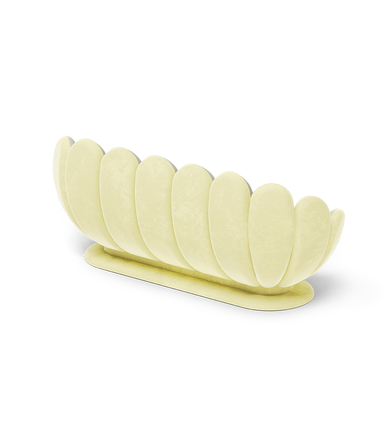 Canapé en forme de fleur de lotus jaune/crème — détail 3