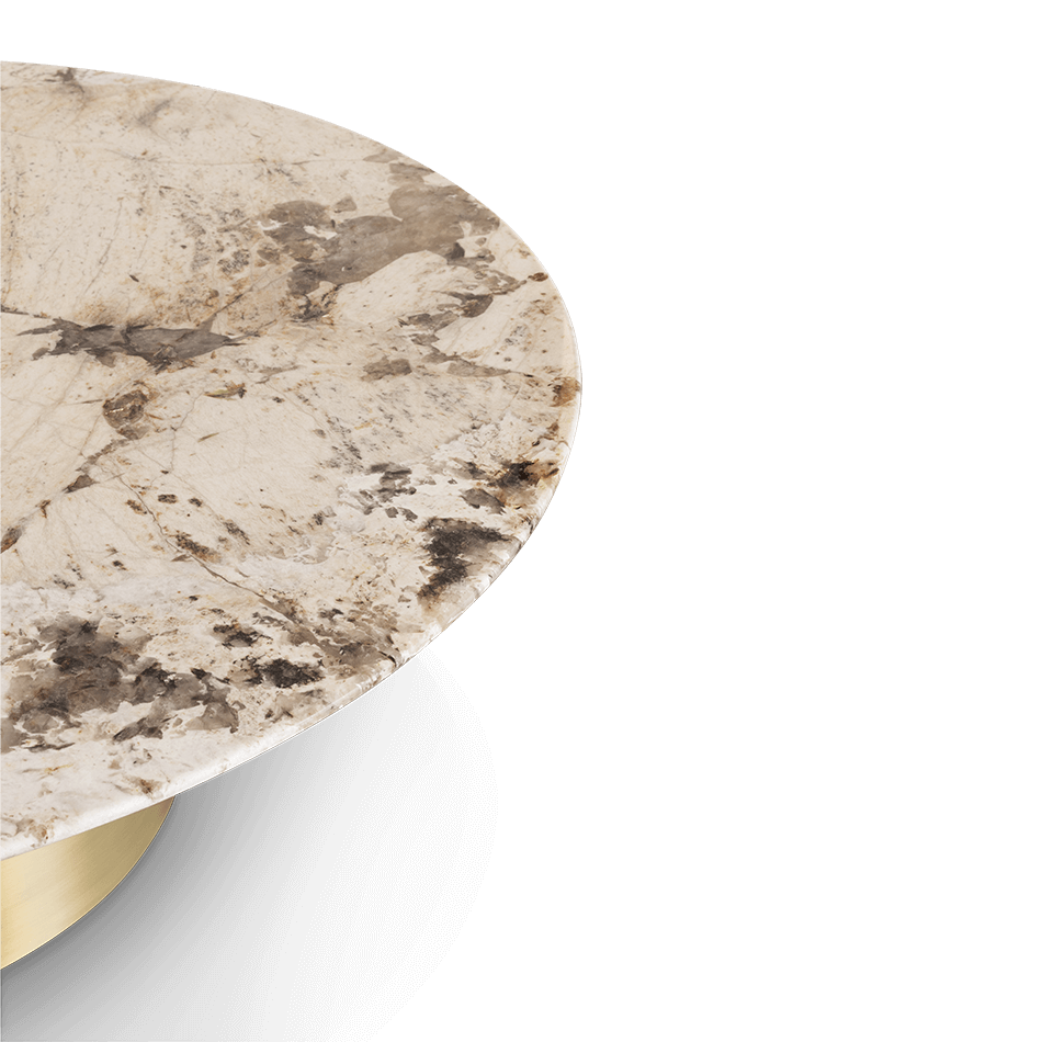 Table basse avec plateau rond en granit — détail 3