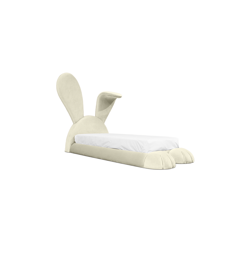 Lit en forme de lapin crème