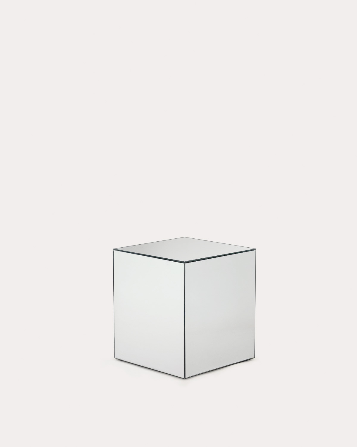 Table d'appoint carrée 40x40 cm en verre Ninel
