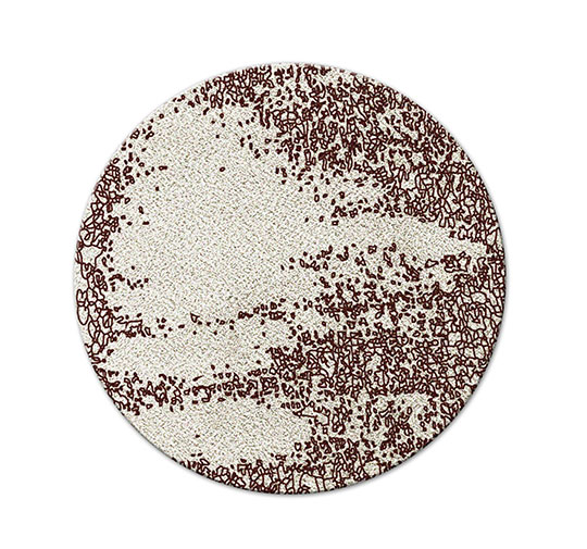 Tapis rond soie botanique tuftée à la main