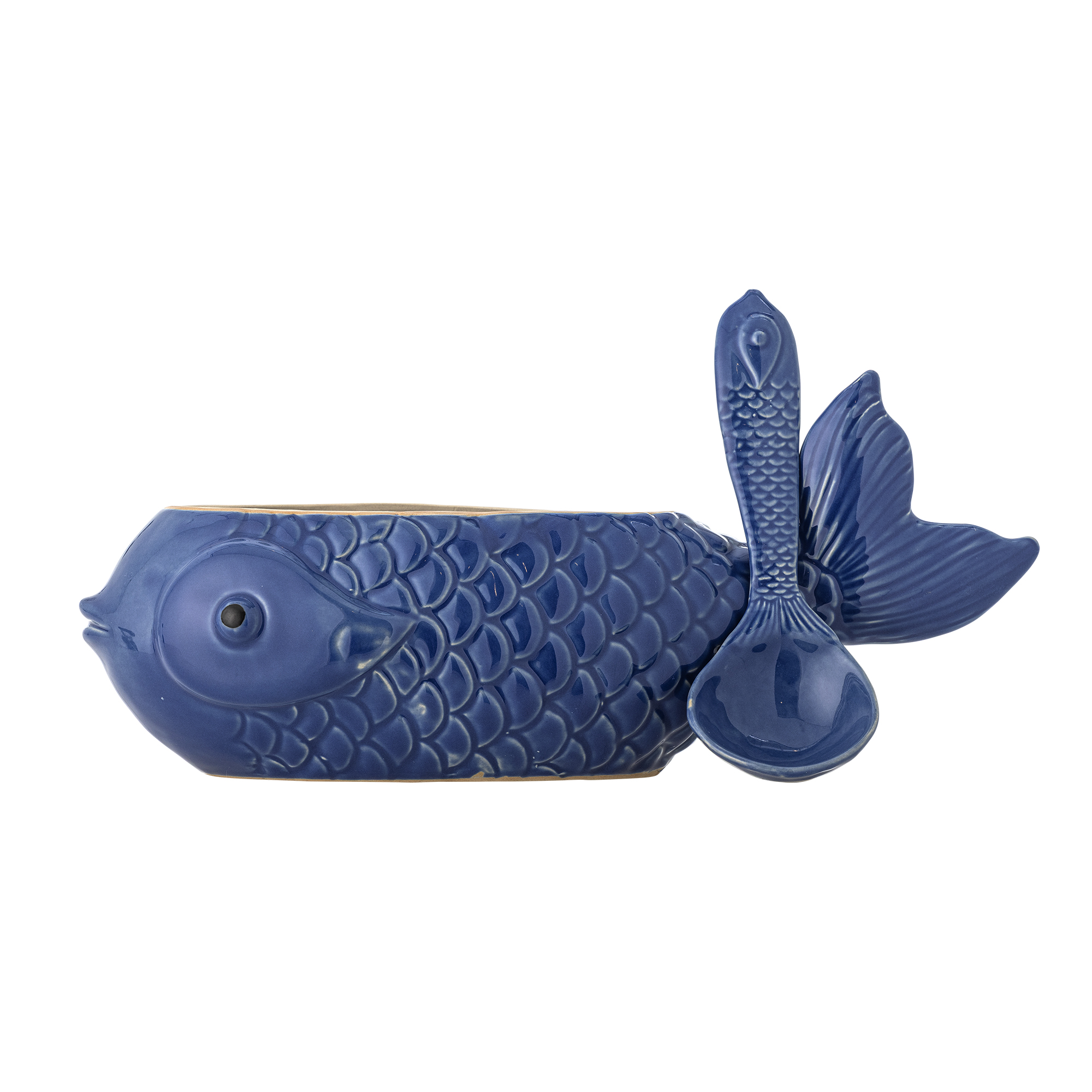 Cruche avec couvercle et cuillère Hiro en grès - Coloris bleu — détail 4