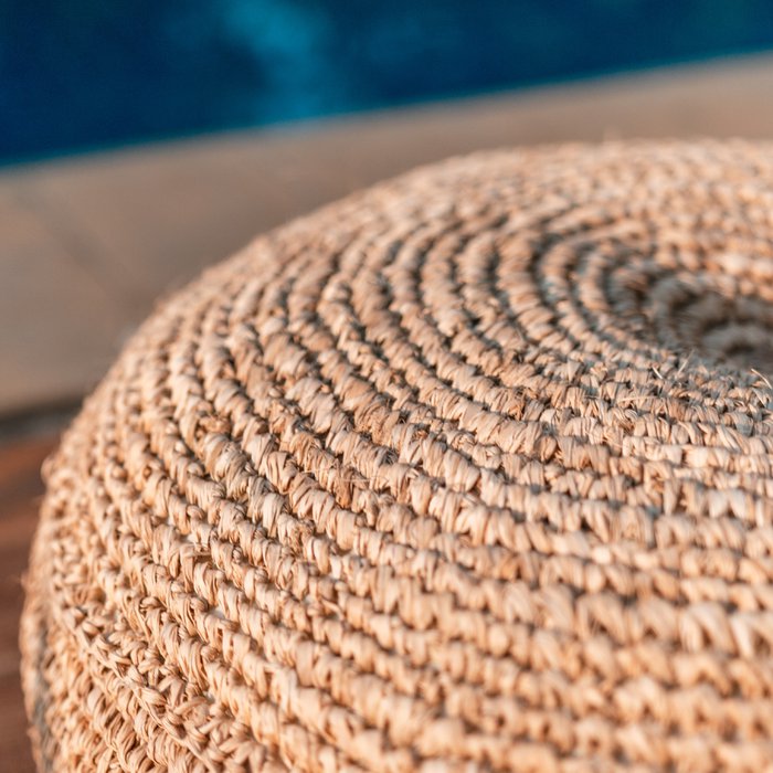 Pouf rond en Raphia (2 tailles)