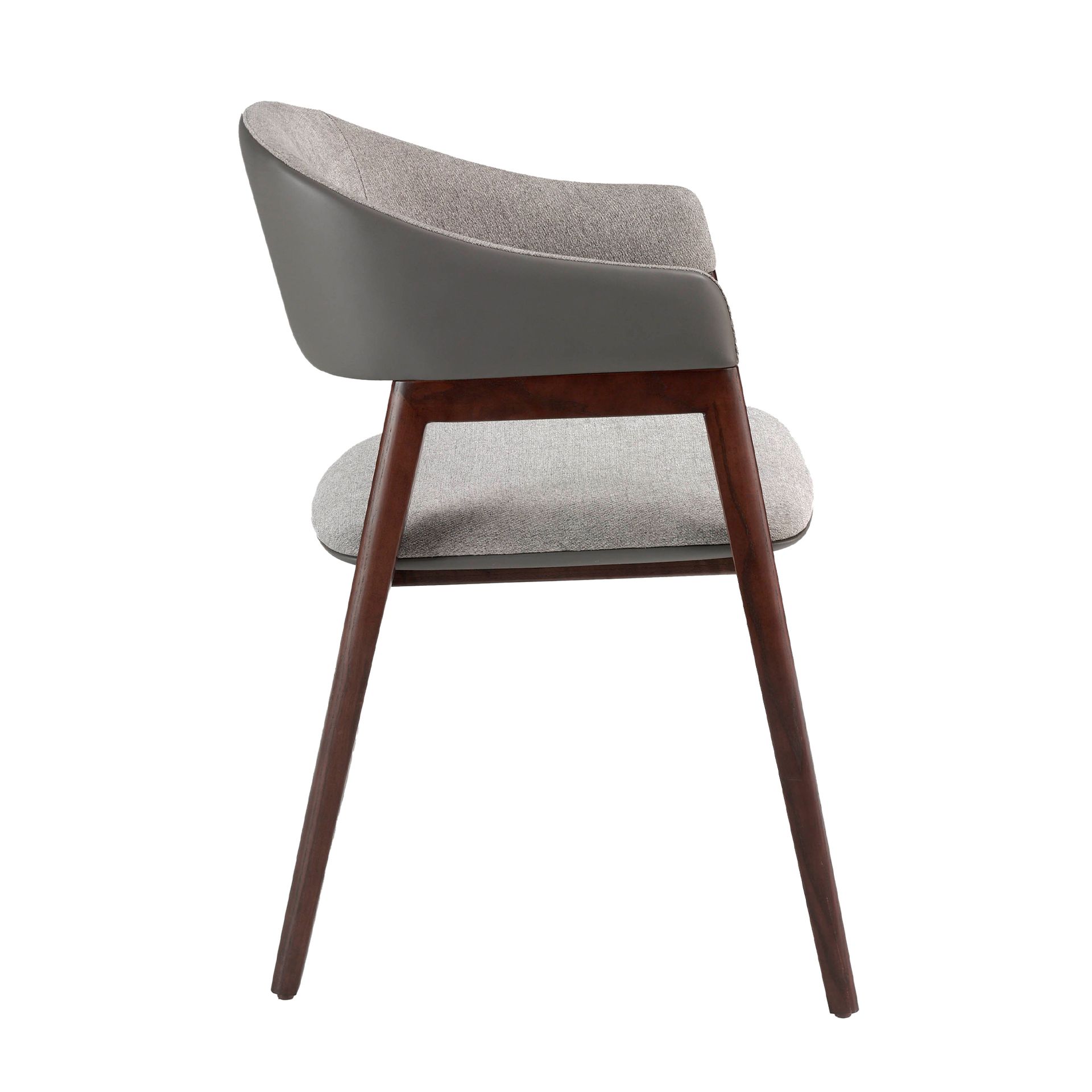 Chaise en tissu gris et vison foncé en similicuir — détail 5