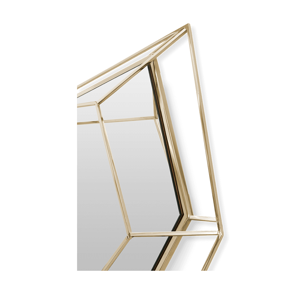 Miroir forme triangle en laiton doré — détail 5