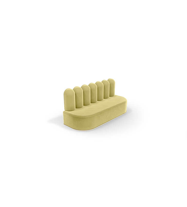 Canapé de forme organique jaune