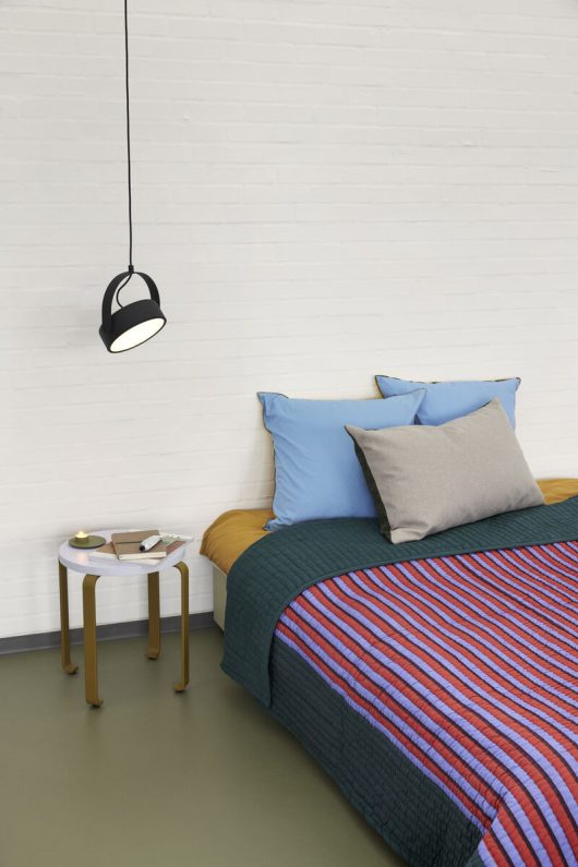 Couvre-lit Bande 260×260 Bleu pétrole/ Multicoloré