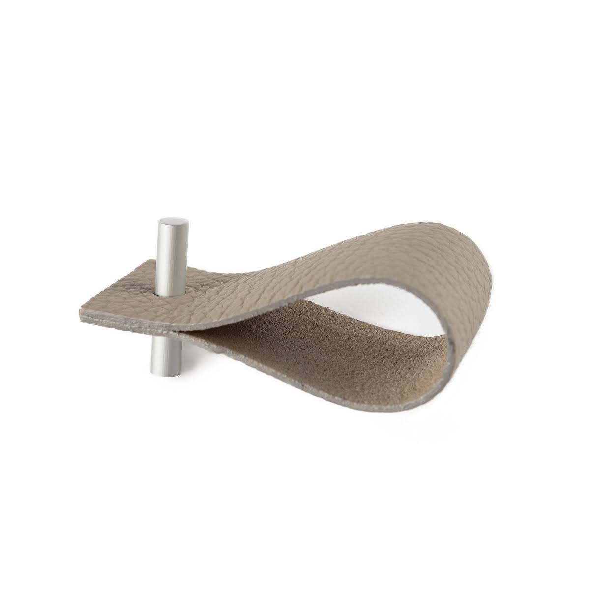 Lot de 4 ronds de serviette en cuir finition alu