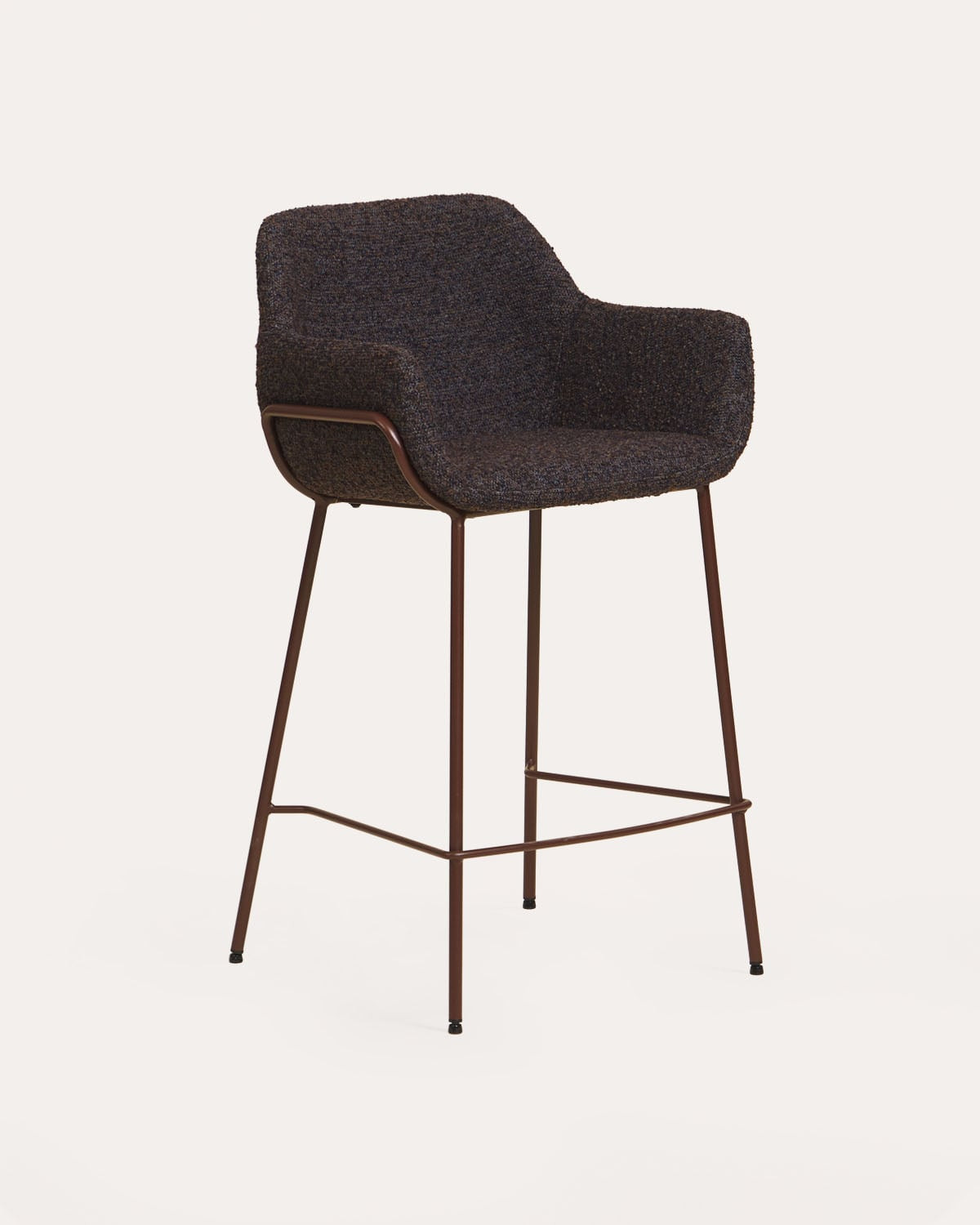 Tabouret haut 65 cm en tissu et métal Oisin - Plusieurs coloris — détail 6