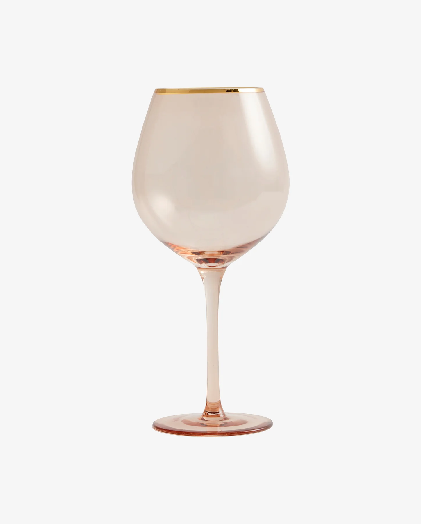 Lot de 6 verres à vin rosé à bord doré