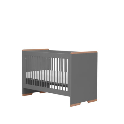 Lit bébé évolutif 120 x 60 gris anthracite sans tiroirs — détail 3