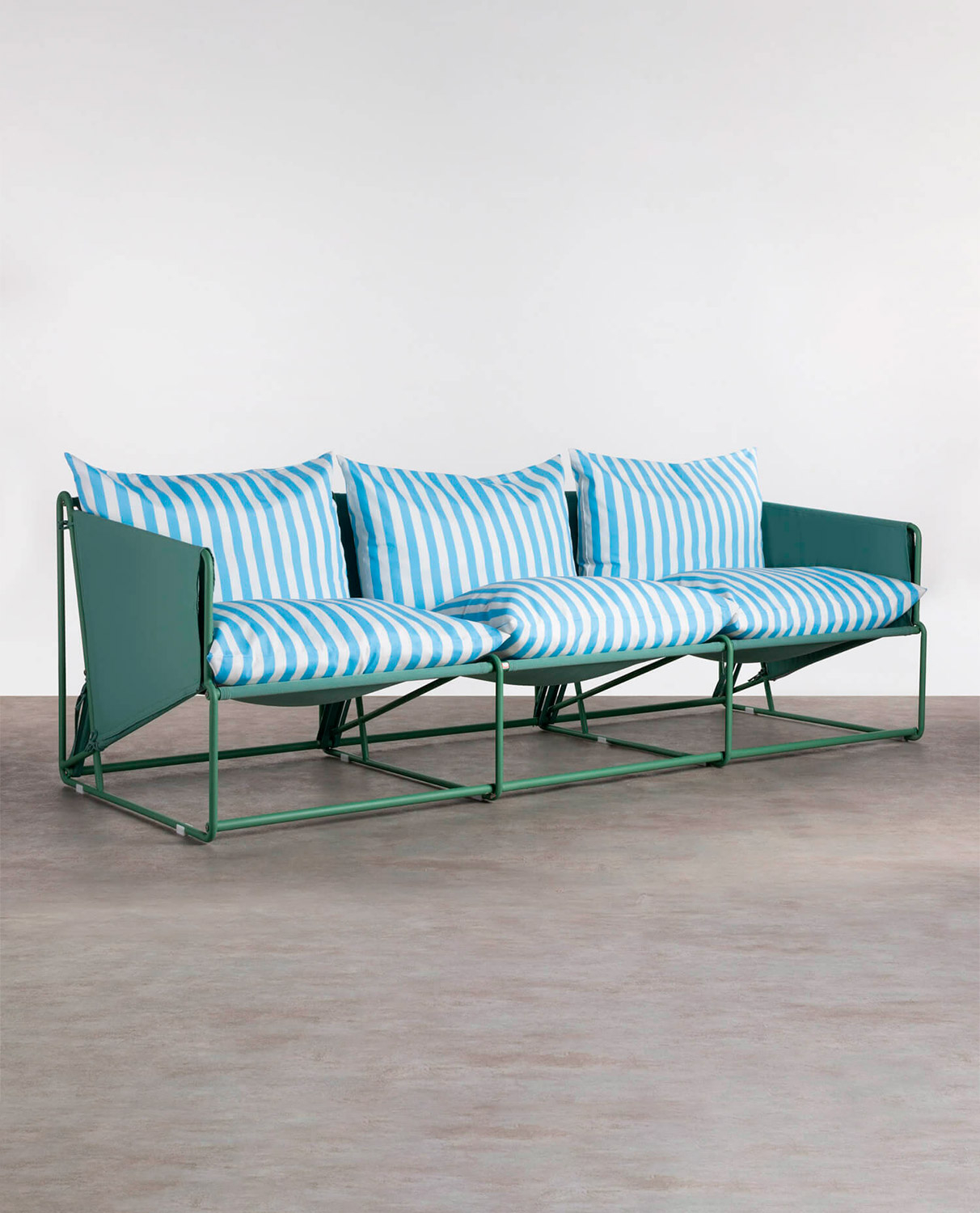 Canapé 3 places en fer et assise en tissu — détail 4