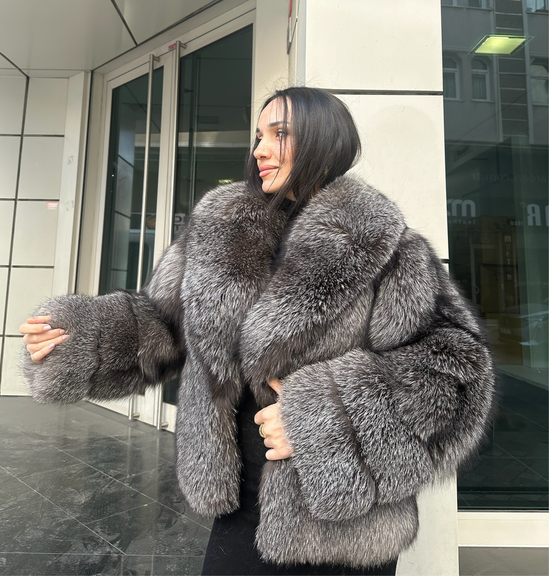 Frost Fox Fur Jacket-Premium Women's Luxury Whole Skin Jacket