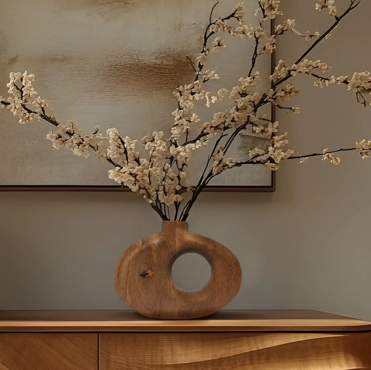 אגרטל עץ אליפסה