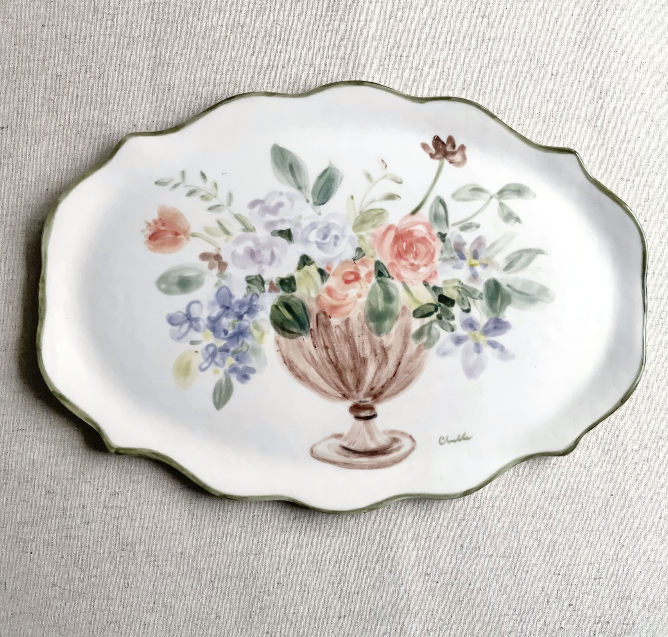 Multicolored Floral Platter