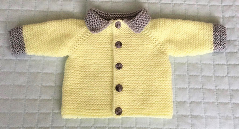 Garter Stitch Babbity Baby Jacket with a Collar