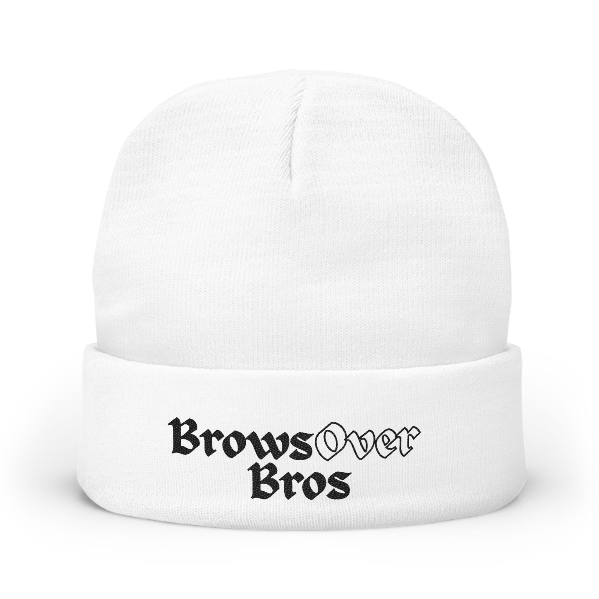 Brows Over Bros Embroidered Knit Beanie