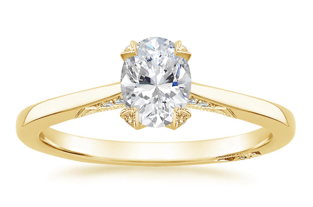 Zevaya-Cathedral-18K Yellow Gold Simply Tacori Diamond Engagement Ring