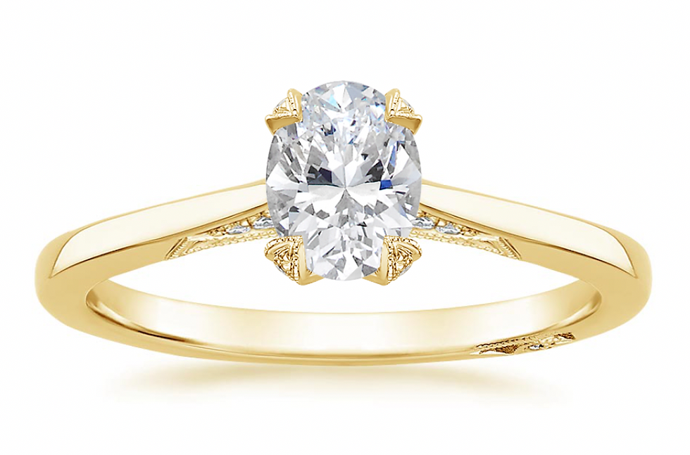 Zevaya-Cathedral-18K Yellow Gold Simply Tacori Diamond Engagement Ring
