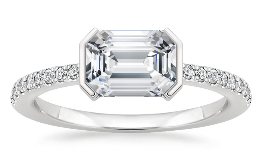 Zevaya- Bezel- 18K White Gold Ingrid Diamond Ring.