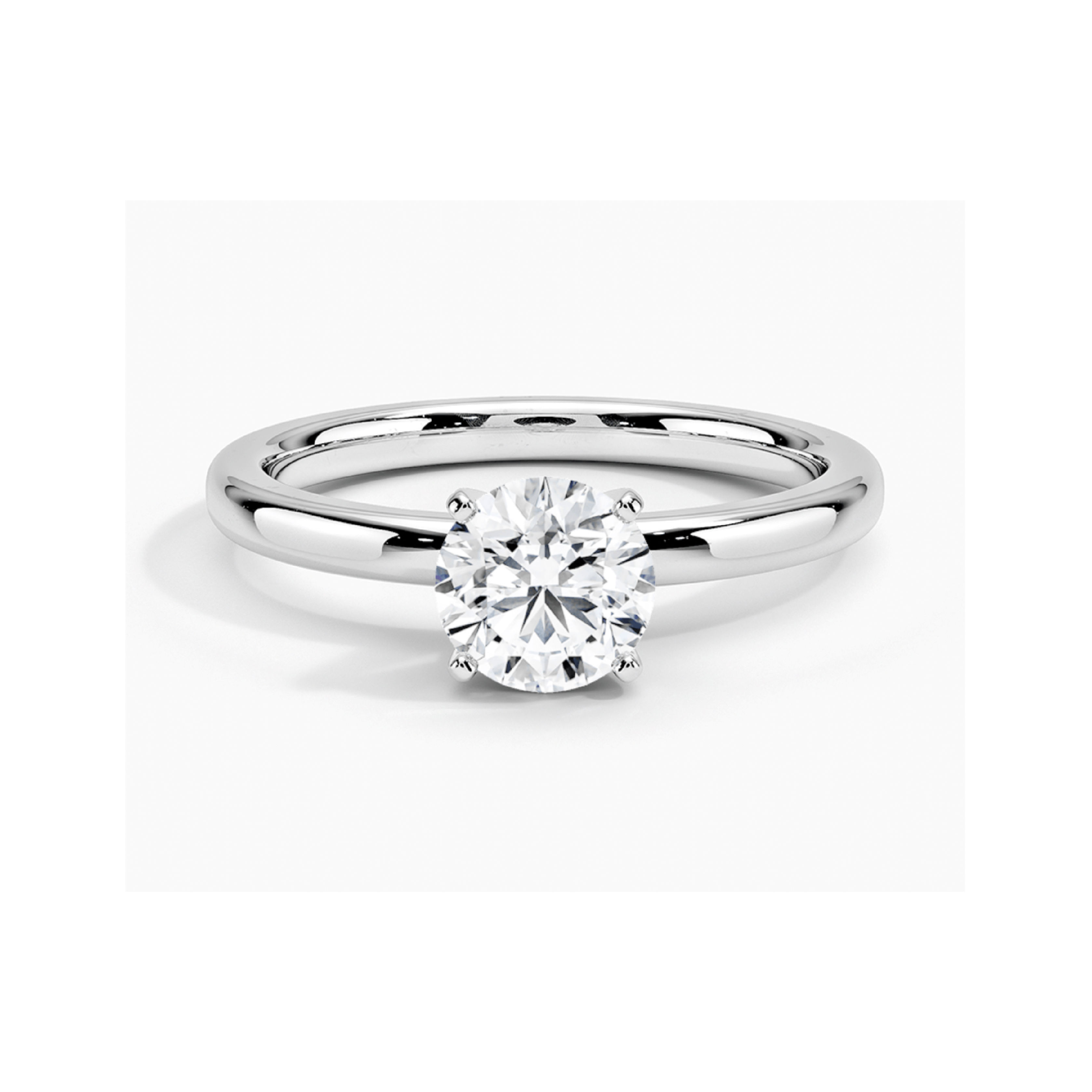 18K White Gold 2mm Comfort Fit Engagement Ring