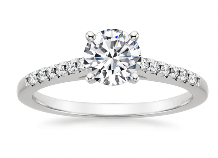 Zevaya-Two-toned-Cathedral-Platinum Sonora Diamond Engagement Ring.
