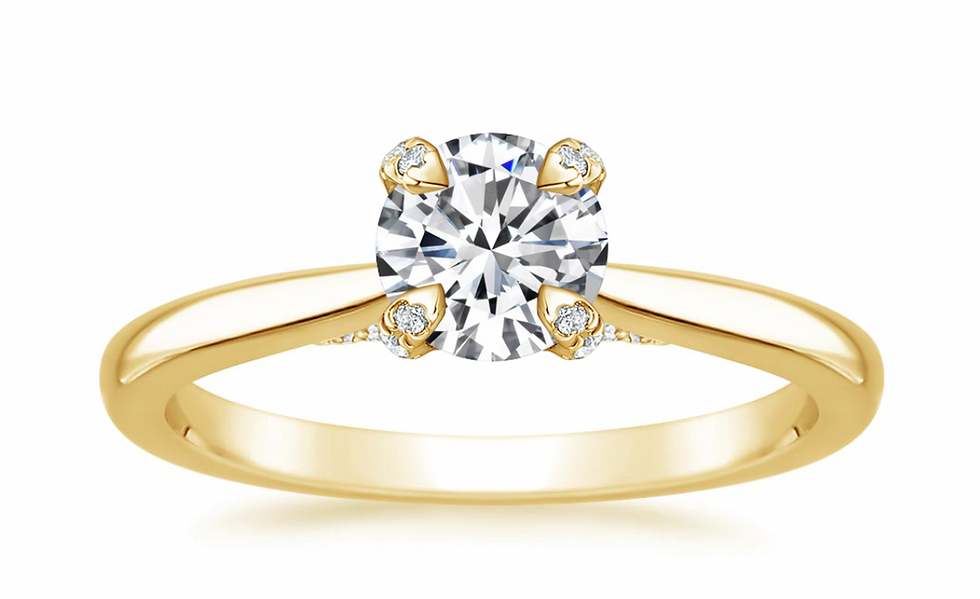 18K Yellow Gold Adorned Dawn Diamond Engagement Ring